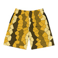 Men's Mustard Mosaic Performance Jogger Athletic Shorts with Pockets