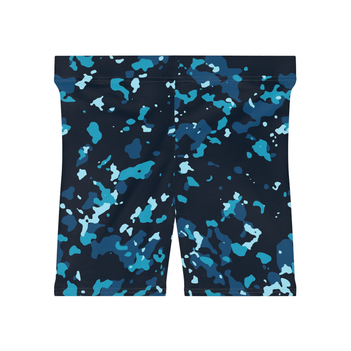 Ocean Splatter Women's Biker Shorts — High-Waist Workout Shorts