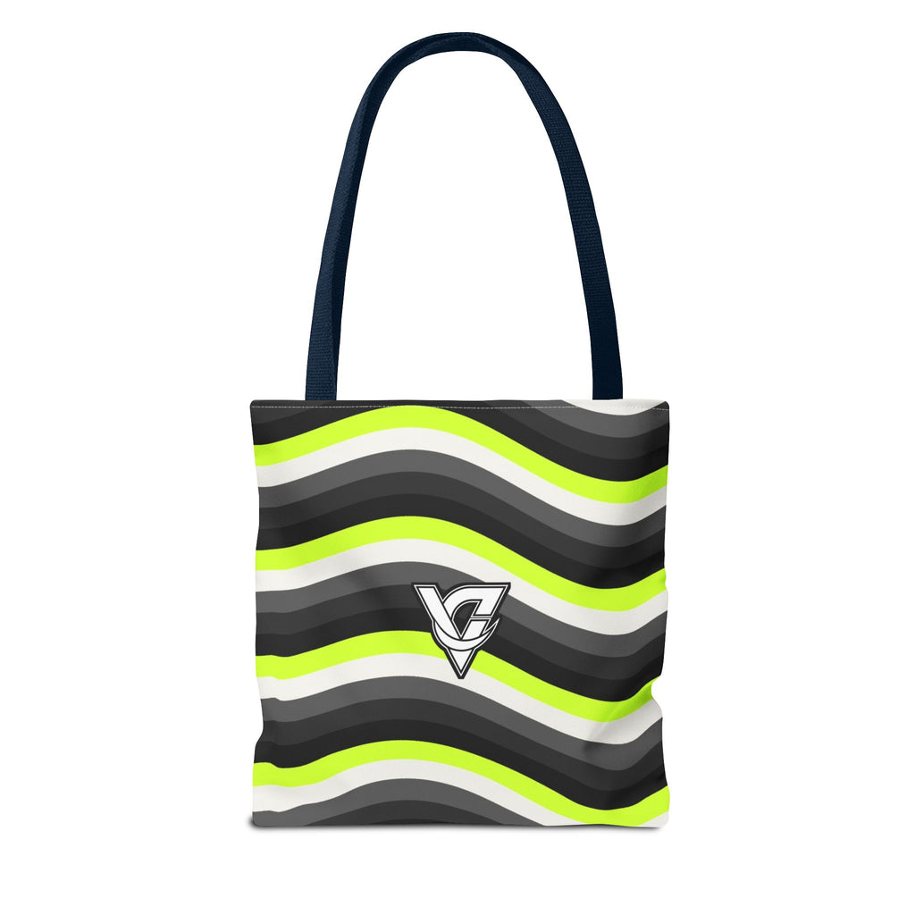 Graphite Wave Tote Bag — All-Over Print Gym & Everyday Tote