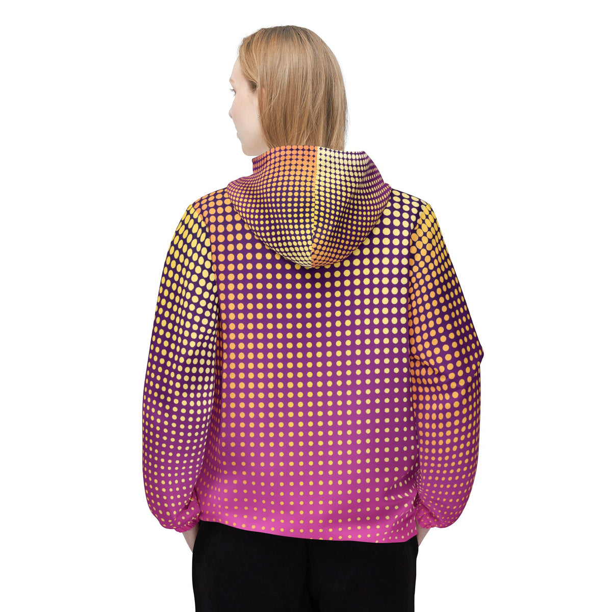 Sunset Halftone Women's Windbreaker Jacket