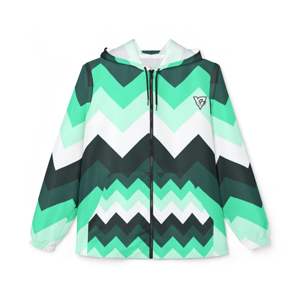 Mint Chevron Women's Windbreaker Jacket