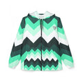 Mint Chevron Women's Windbreaker Jacket
