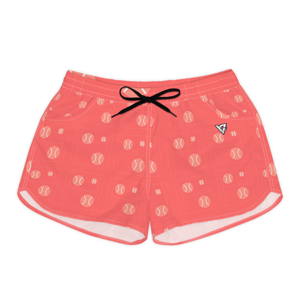 Tennis Hot Coral Baseline Seam Women's Athletic Shorts with Pockets