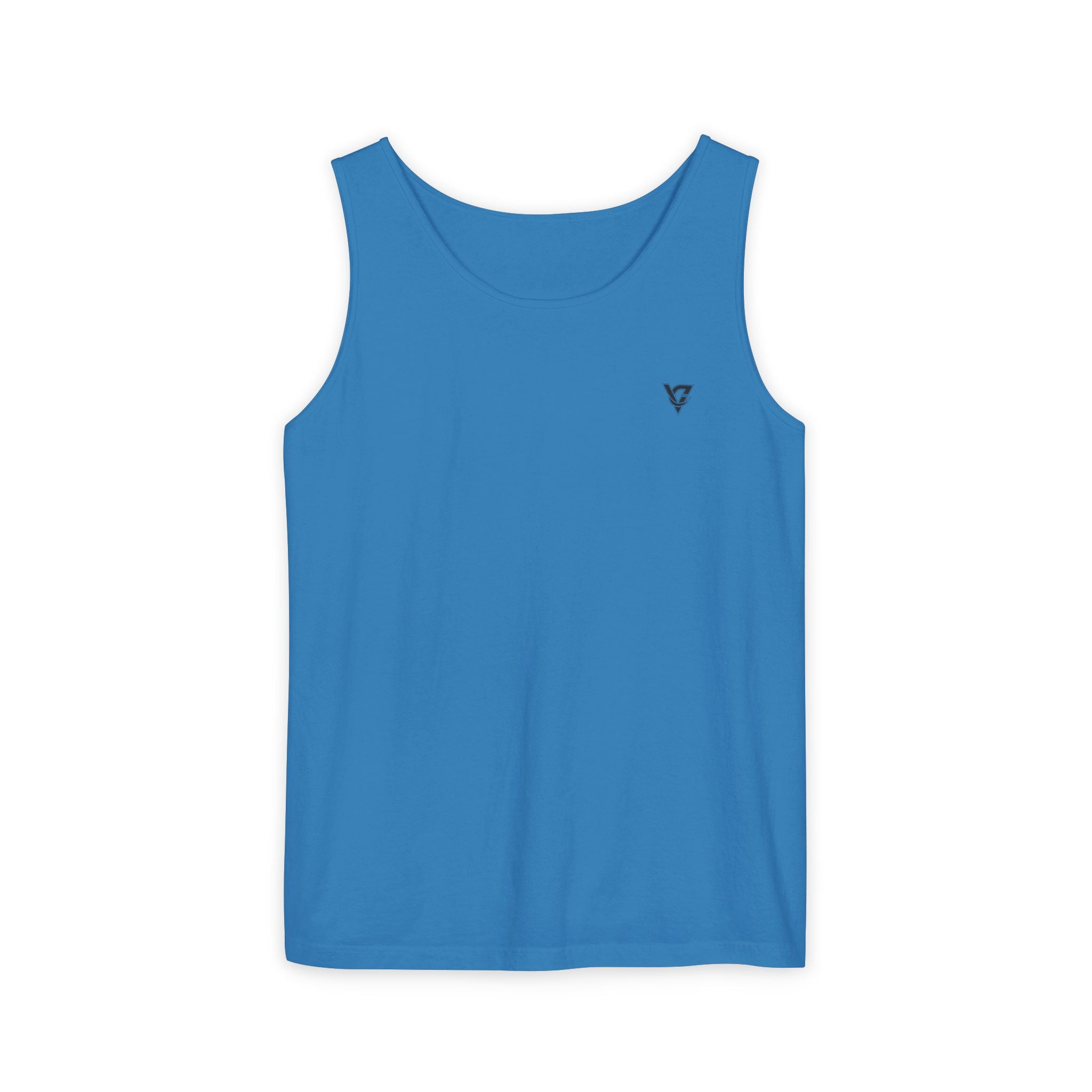 Minimal Geometric Triangle Logo Tank Top | Chest Emblem