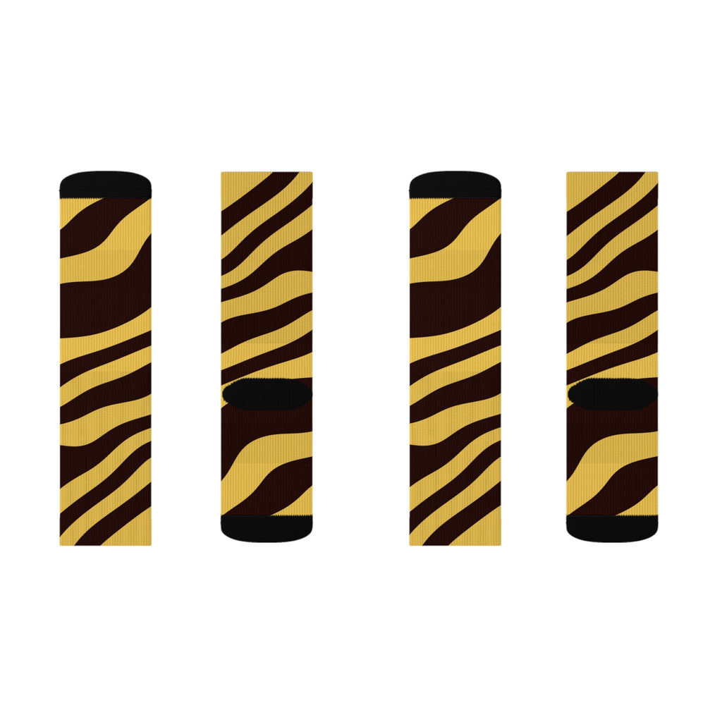Sunset Orchard Zebra Athletic Crew Socks