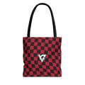 Spiced Wine Warp Check Tote Bag — All-Over Print Gym & Everyday Tote
