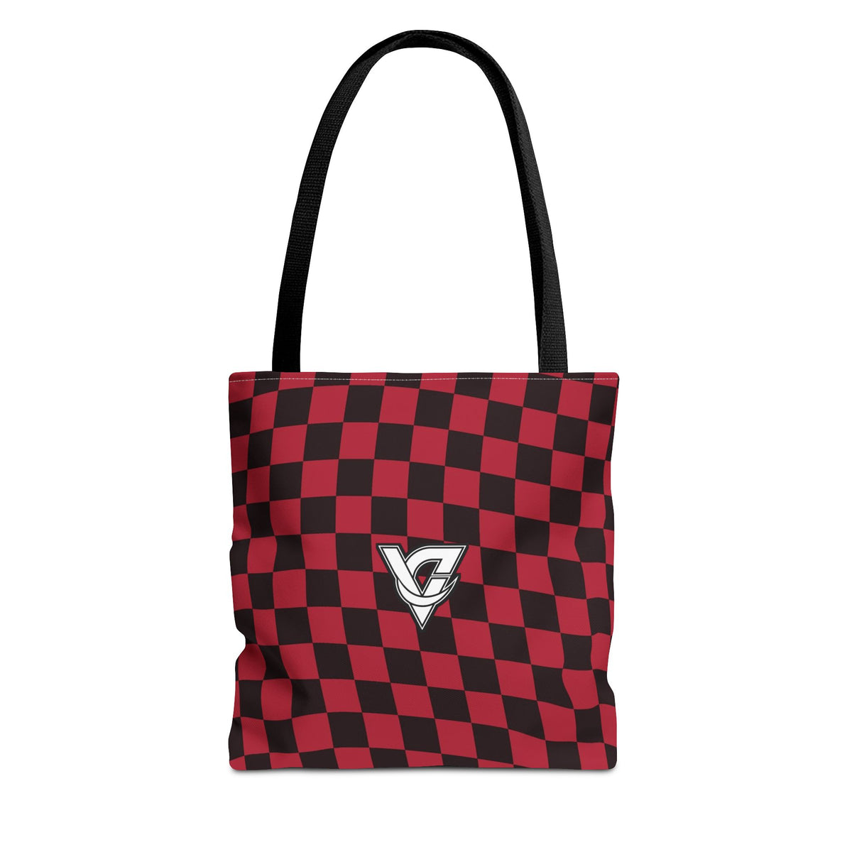 Spiced Wine Warp Check Tote Bag — All-Over Print Gym & Everyday Tote