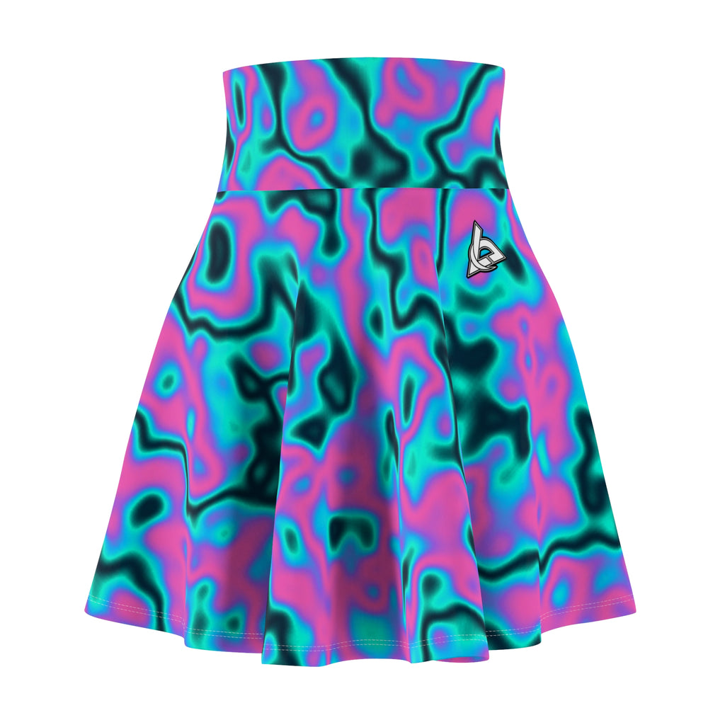 Basketball Neon Lagoon Marble Flow Women's Athletic Skater Skirt