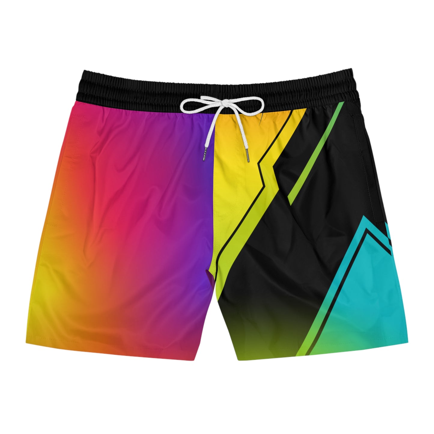 Vibrant Gradient Geometric Jogger Shorts - No Pockets