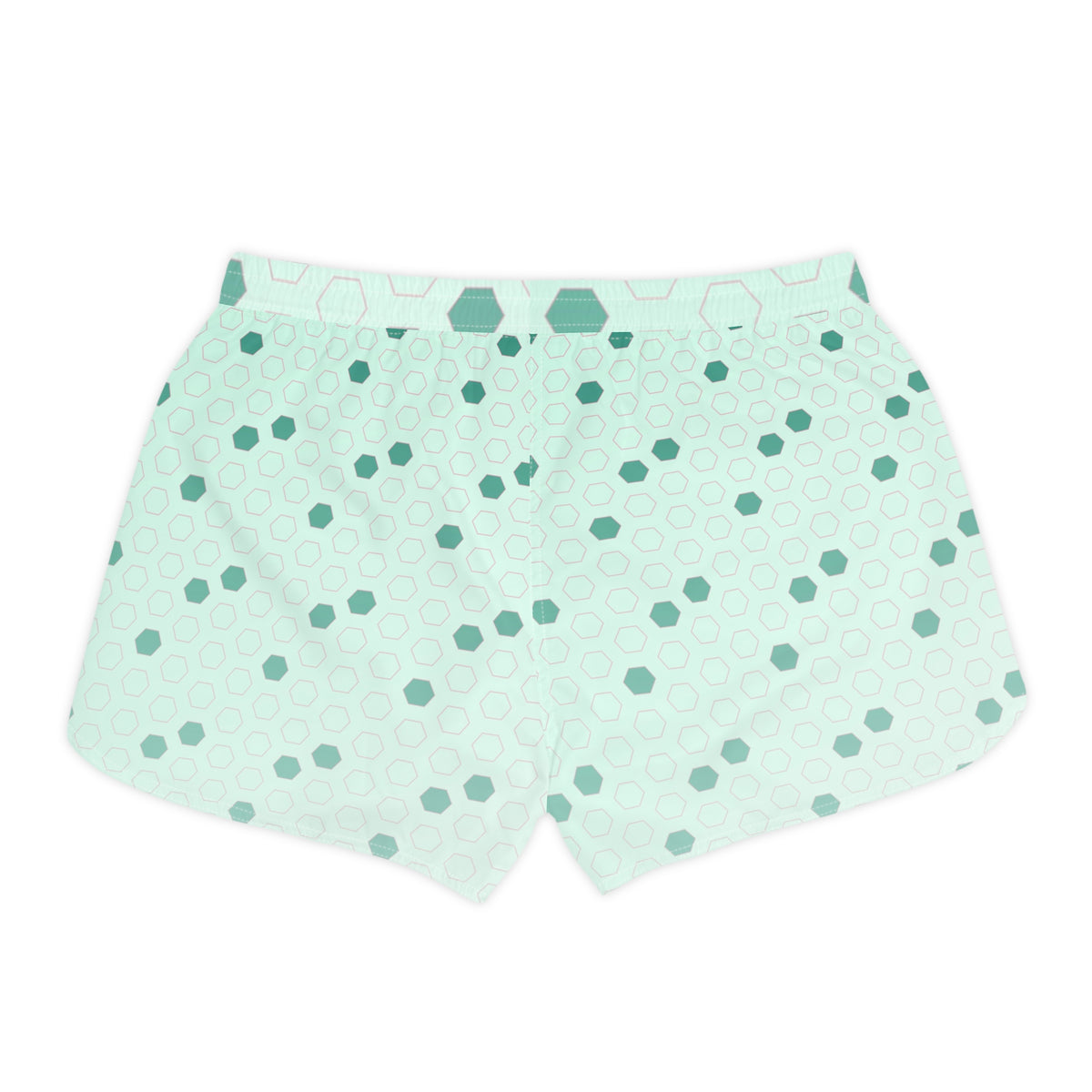Soccer Mint Glow Hex Pitch Women's Athletic Shorts with Pockets