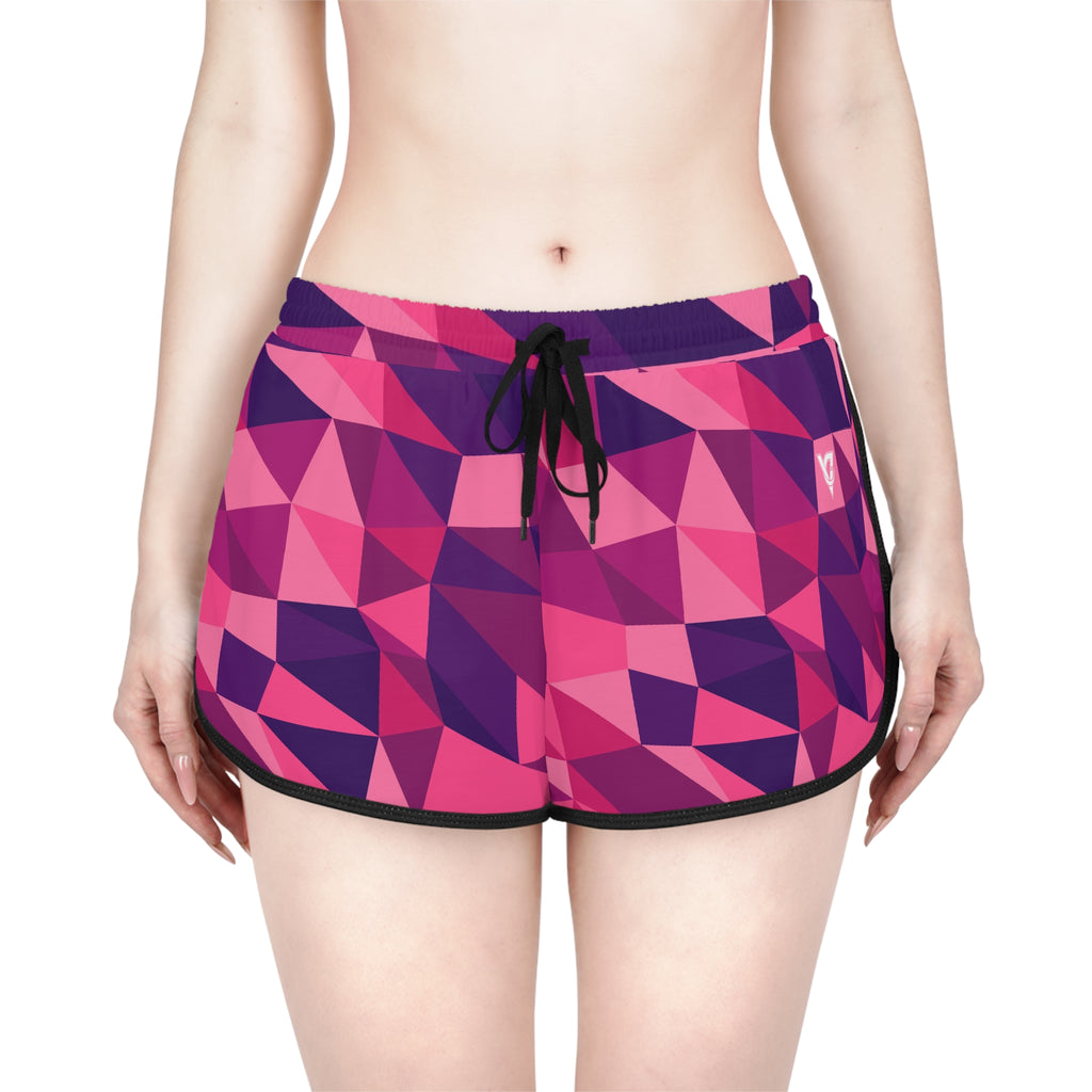 Women's Berry Mosaic Relaxed Shorts – Colorful All-Over Print Running & Workout Shorts