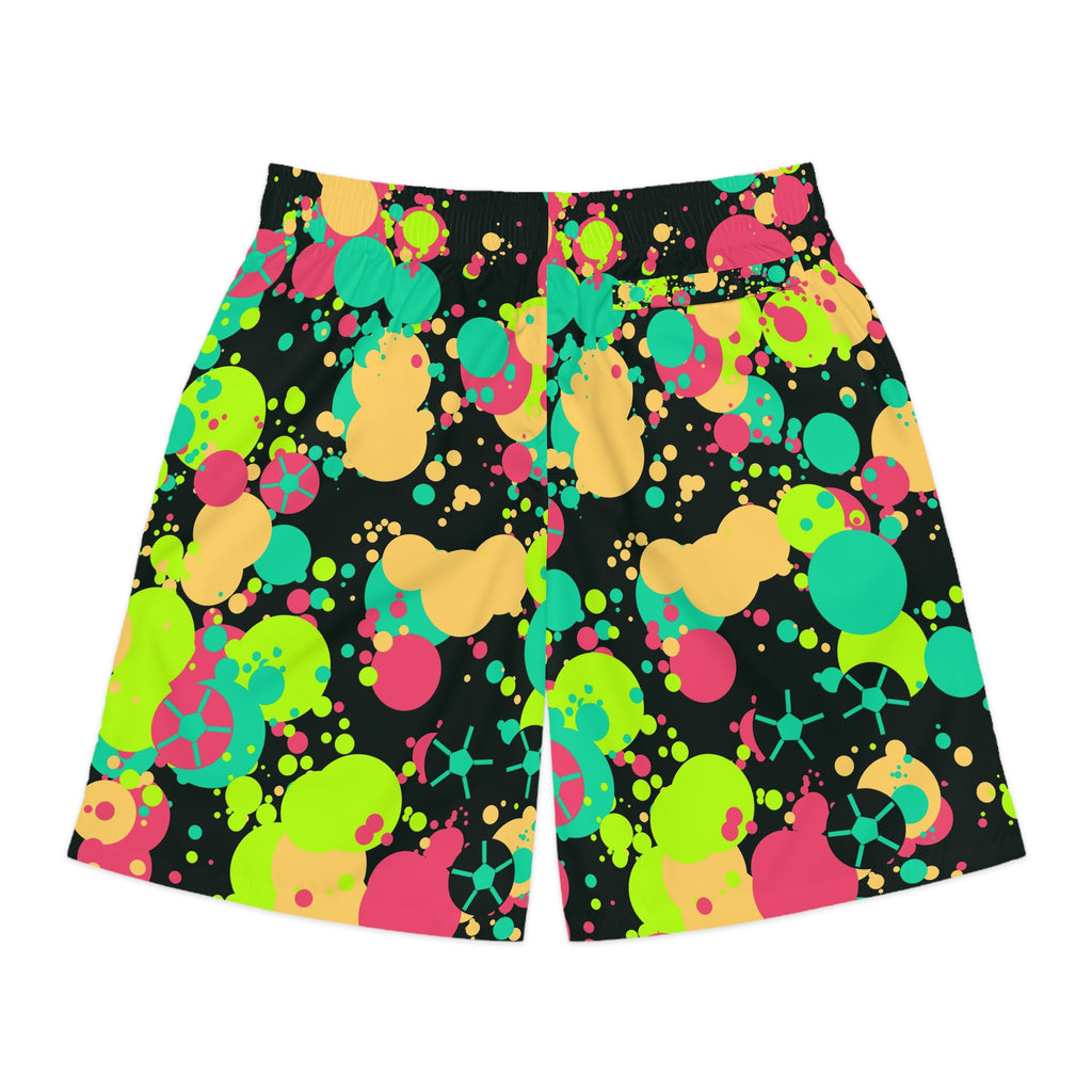 Soccer Emerald Zest Splash Zone Men's Athletic Shorts with Pockets