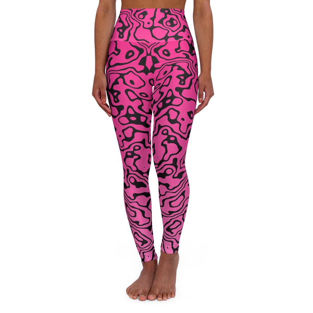 Hot Pink Tiger High-Waisted Yoga Leggings (AOP)
