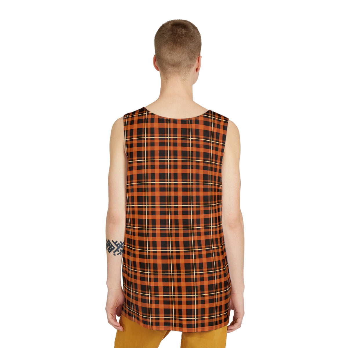 Pumpkin Flannel Men's Athletic Tank