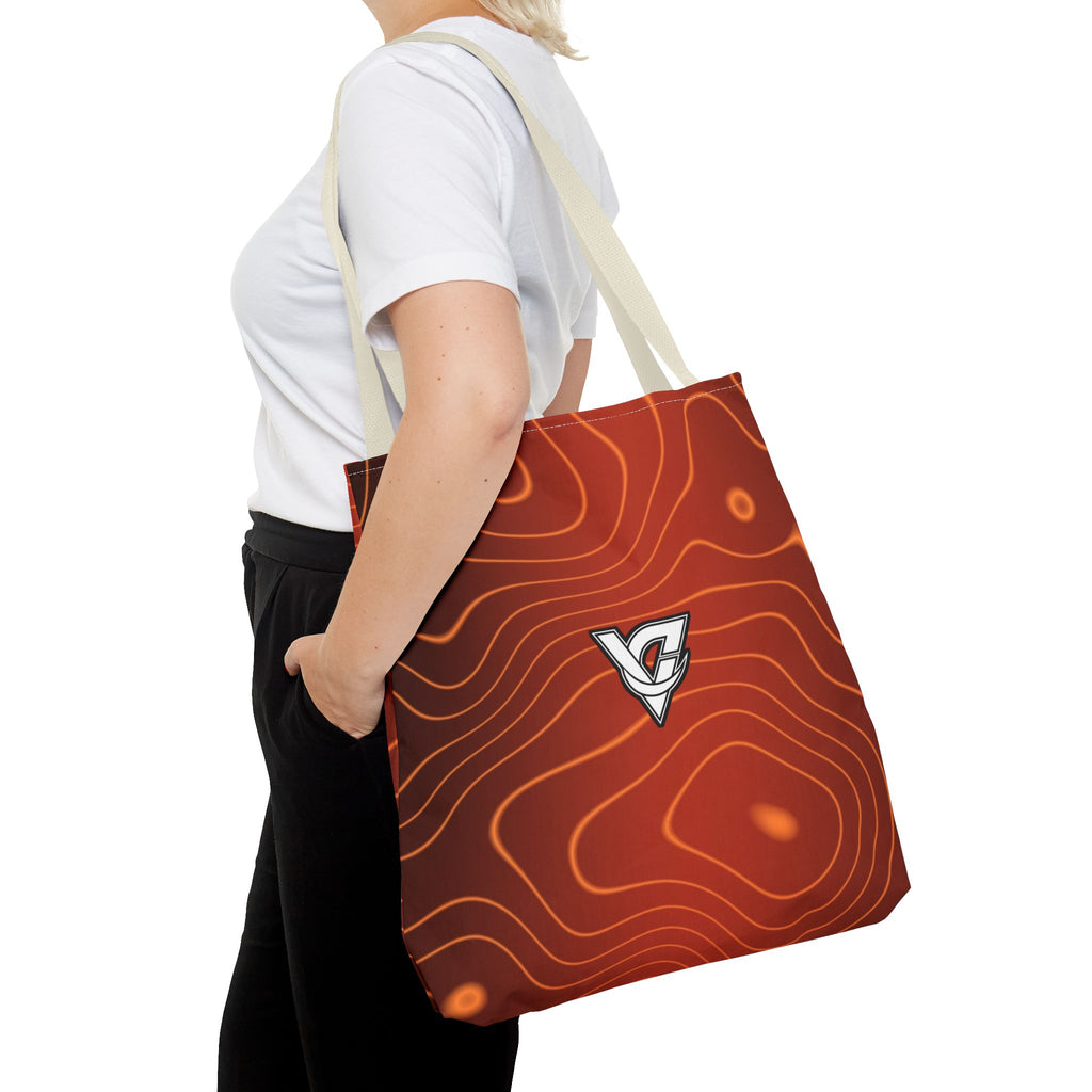 Sunset Orchard Topo Tote Bag — All-Over Print Gym & Everyday Tote