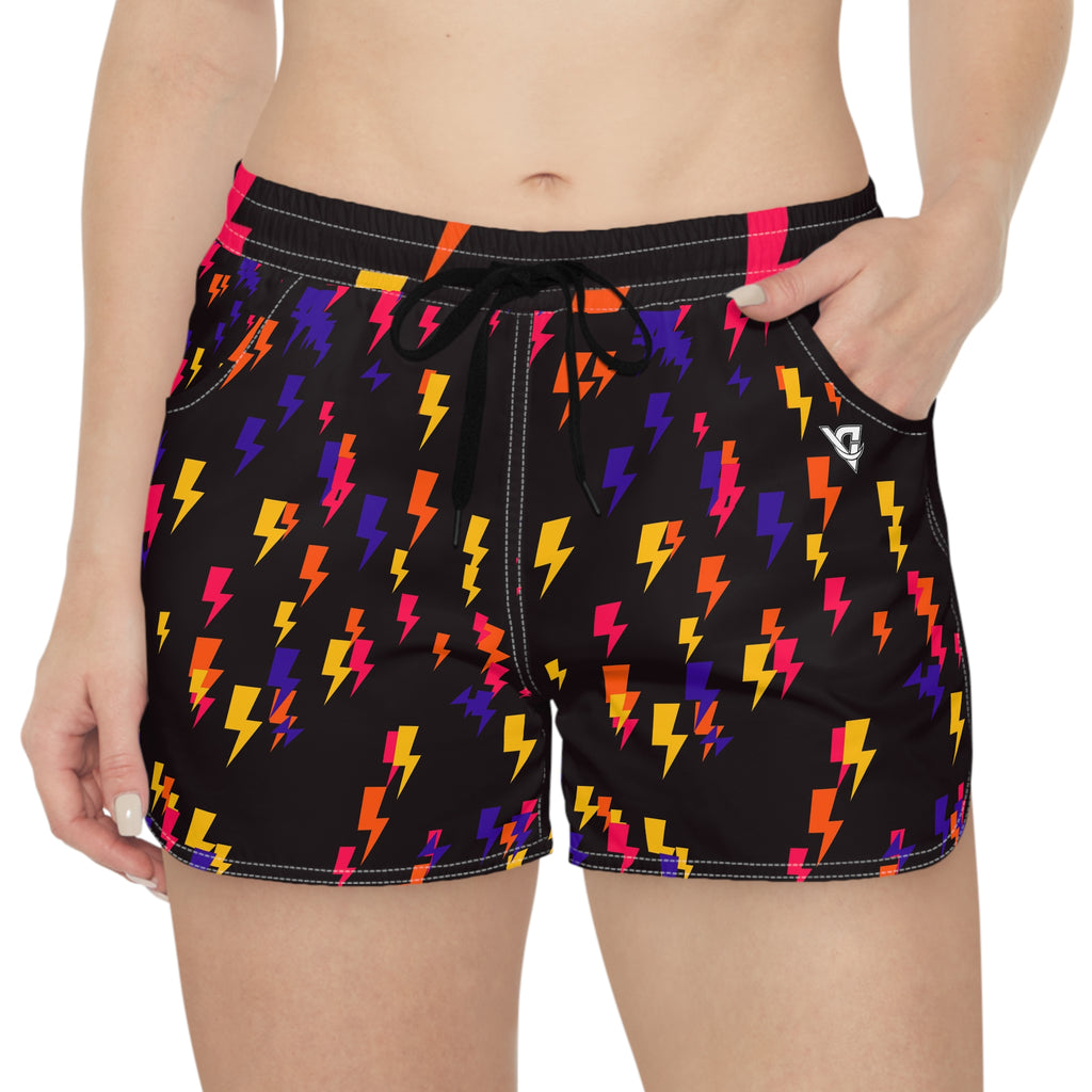 Running Hot Lava Bolt Strike Women's Athletic Shorts with Pockets