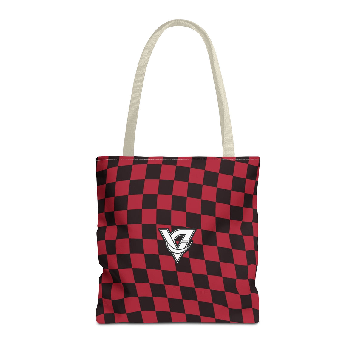 Spiced Wine Warp Check Tote Bag — All-Over Print Gym & Everyday Tote