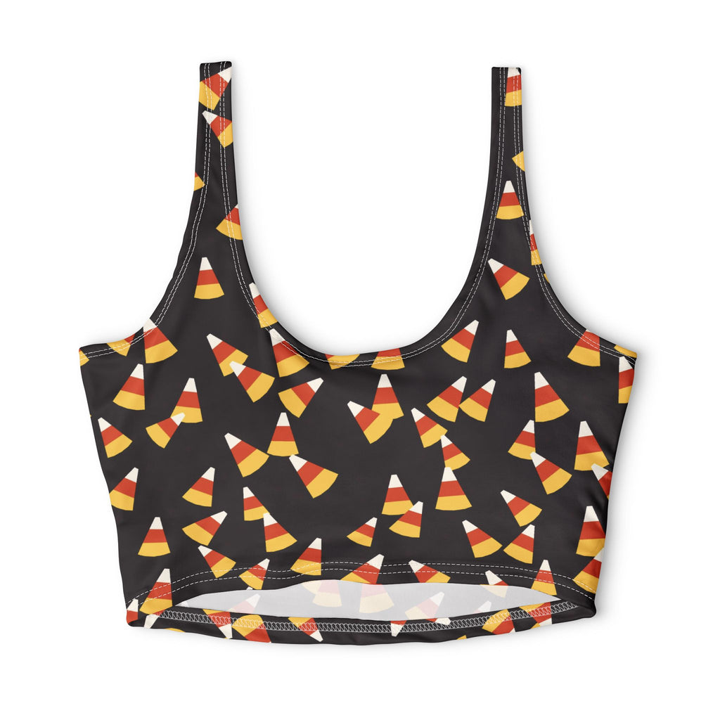Halloween Blood Moon Candy Corn Toss Sports Bra