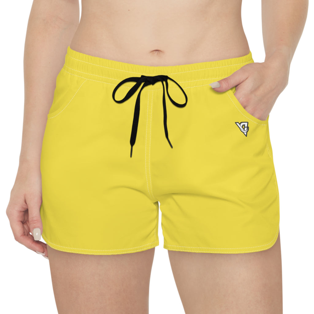 Women's Multipurpose Athletic Shorts with Pockets | Lemon Yellow Essential