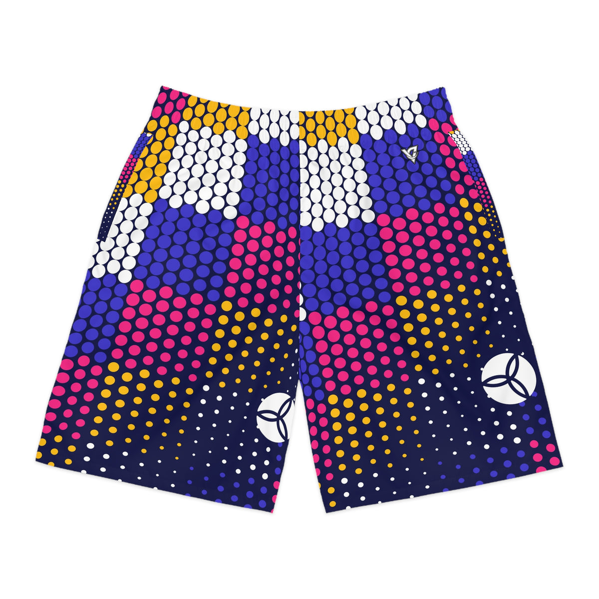 Volleyball Royal Flame Halftone Pulse Men's Athletic Shorts with Pockets