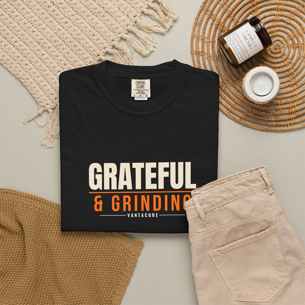 Grateful & Grinding | Women's Garment-Dyed Graphic Tee