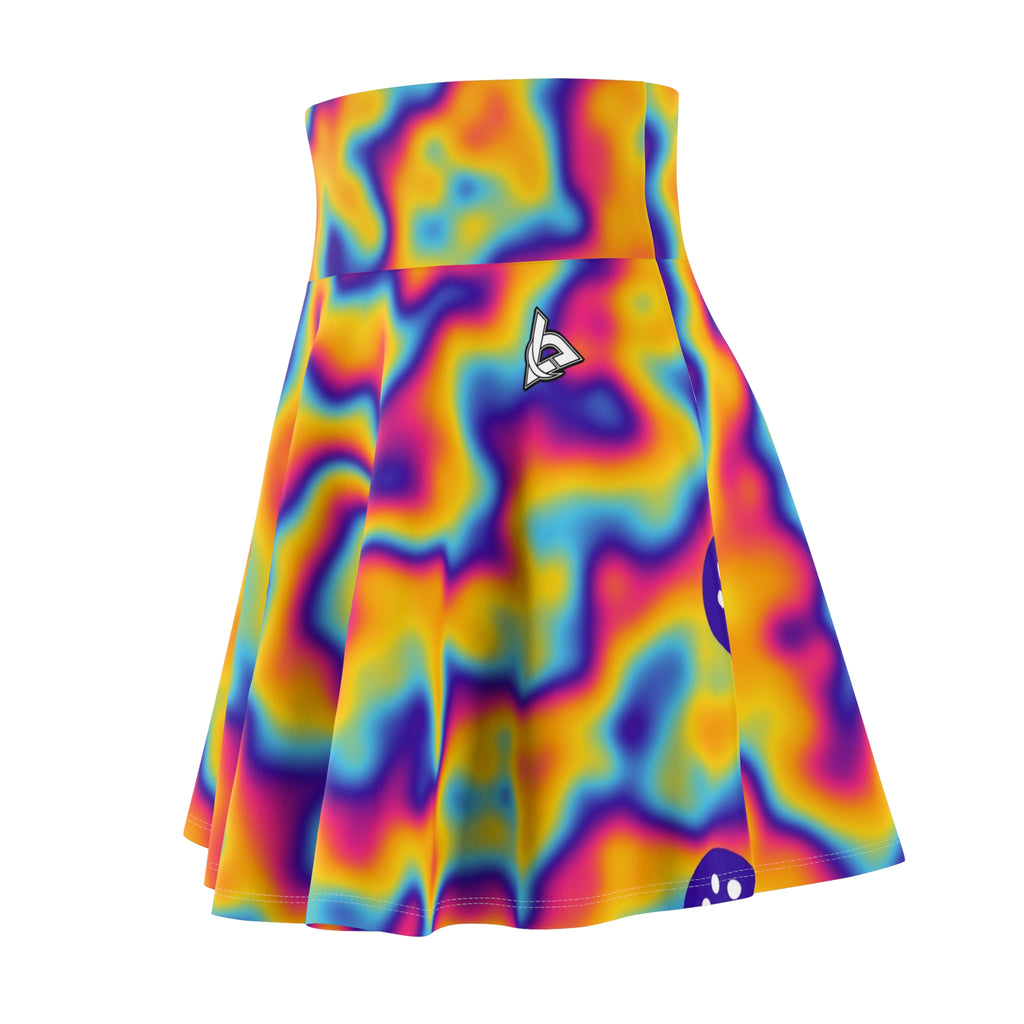 Pickleball Sunrise Punch Tie-Dye Spin Women's Athletic Skater Skirt