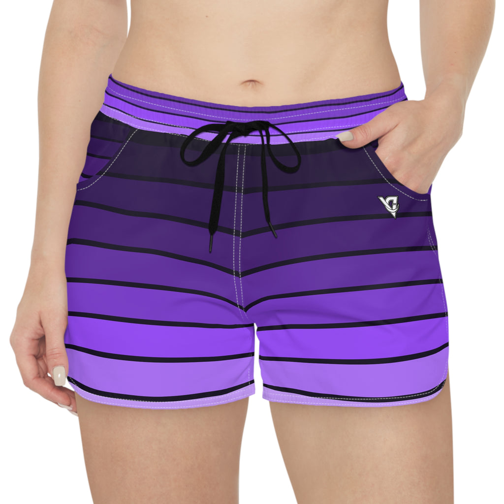 Women's Multipurpose Athletic Shorts with Pockets | Grape Horizon