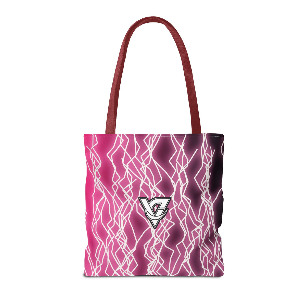 Hot Pink Lightning Tote Bag — All-Over Print Gym & Everyday Tote