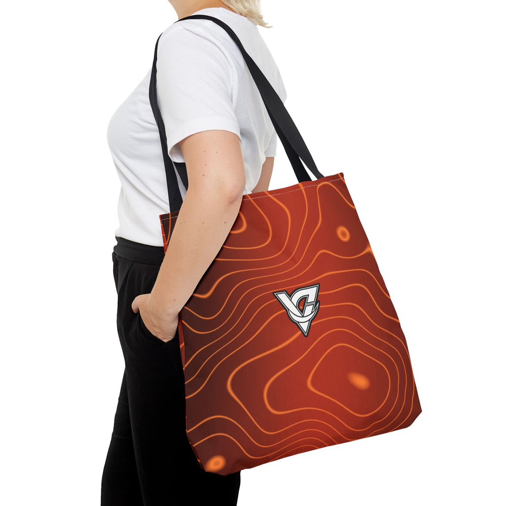 Sunset Orchard Topo Tote Bag — All-Over Print Gym & Everyday Tote