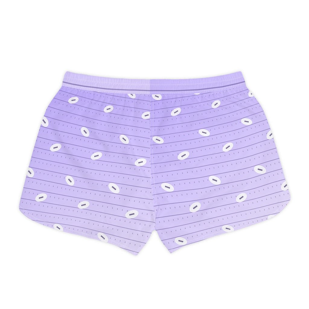 Football Lavender Mist Gridiron Women's Athletic Shorts with Pockets