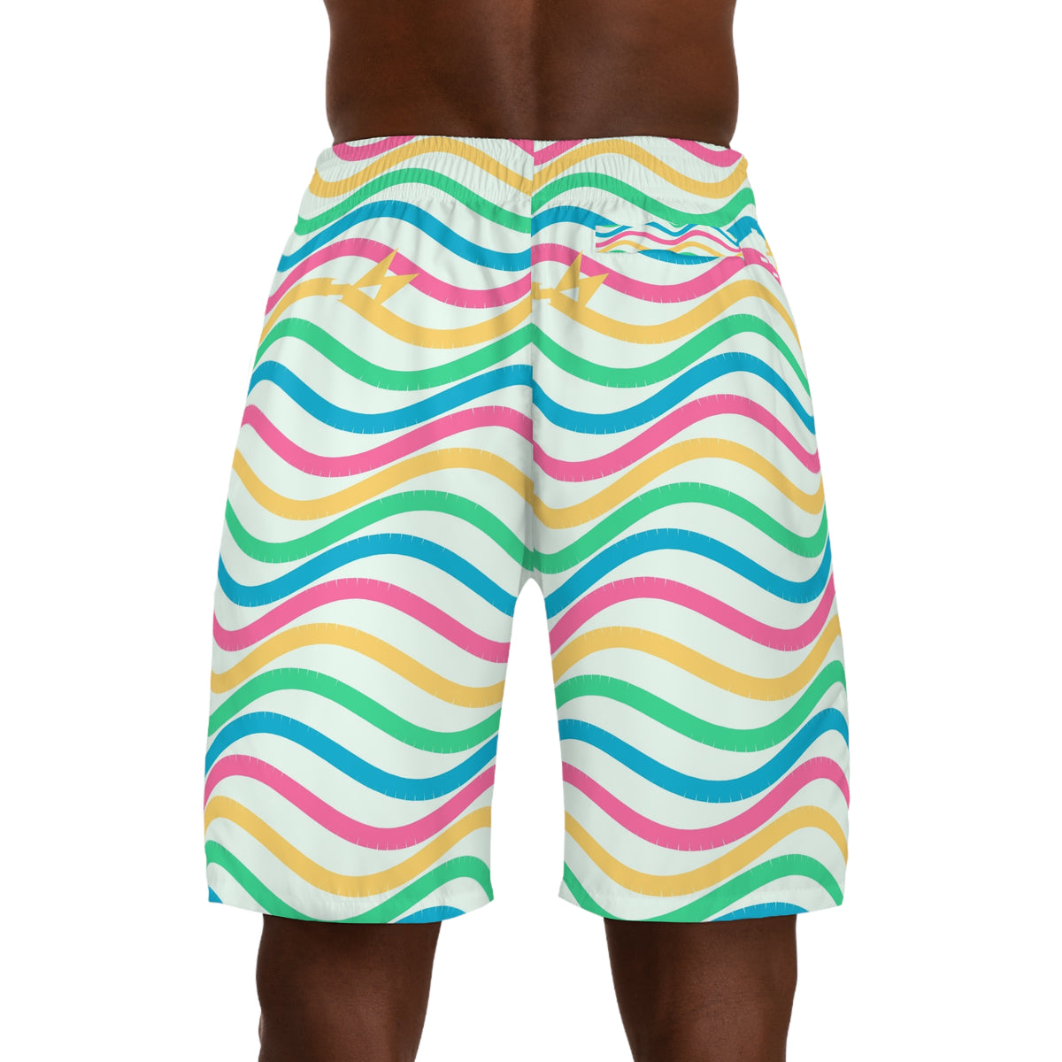 Running Mint Sorbet Wave Rider Men's Athletic Shorts with Pockets
