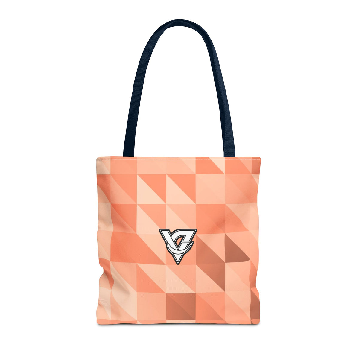 Peach Low-Poly Tote Bag — All-Over Print Gym & Everyday Tote