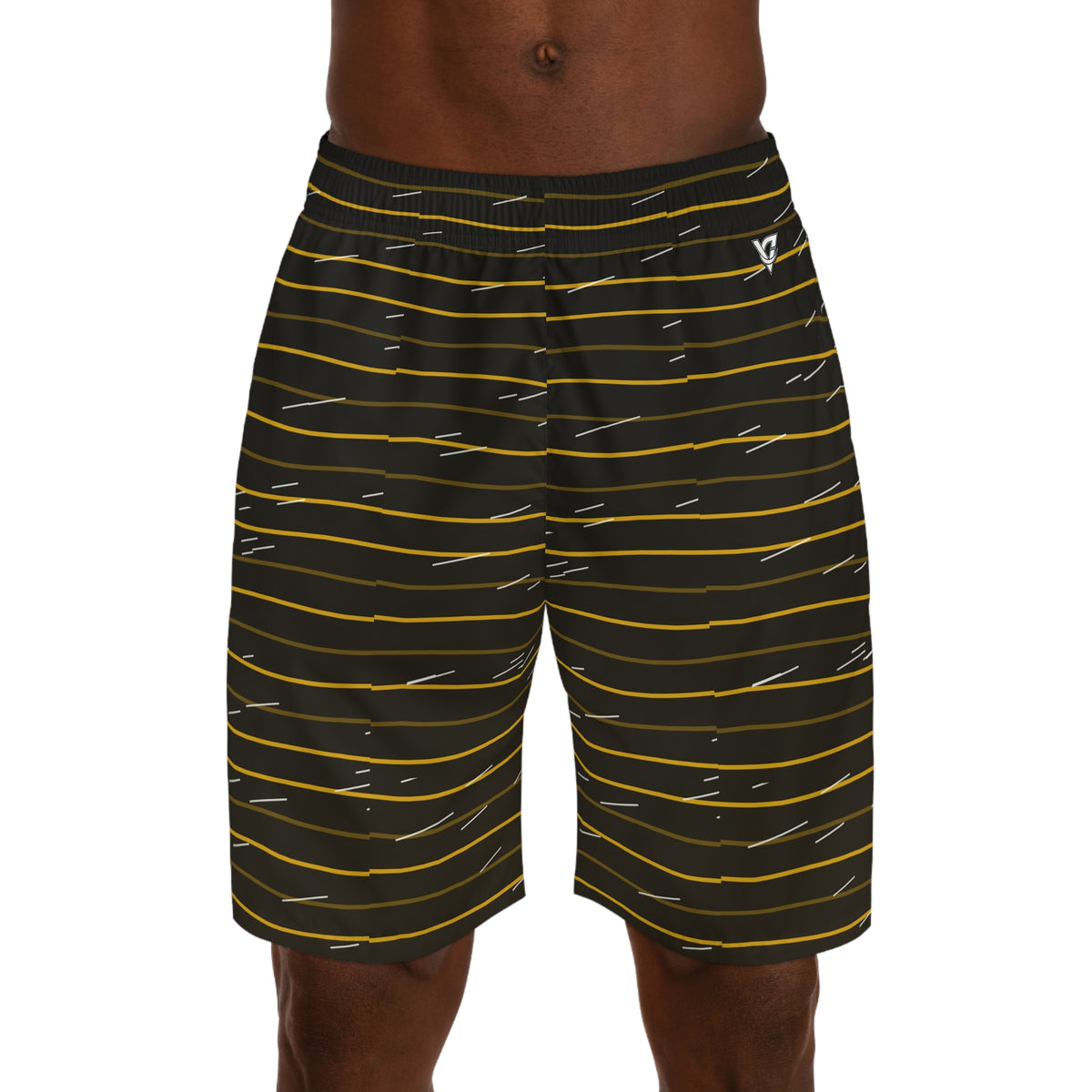 Running Gold Rush Pace Lanes Men's Athletic Shorts with Pockets
