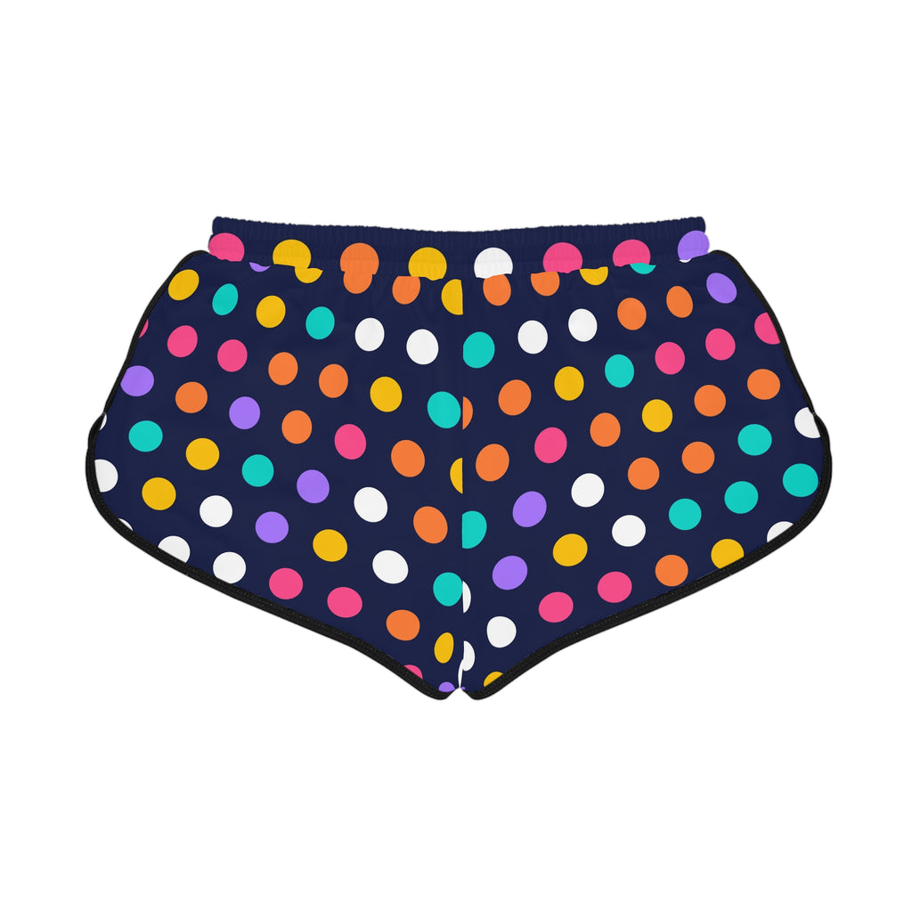 Women's Polka Pop Relaxed Shorts – Colorful All-Over Print Running & Workout Shorts
