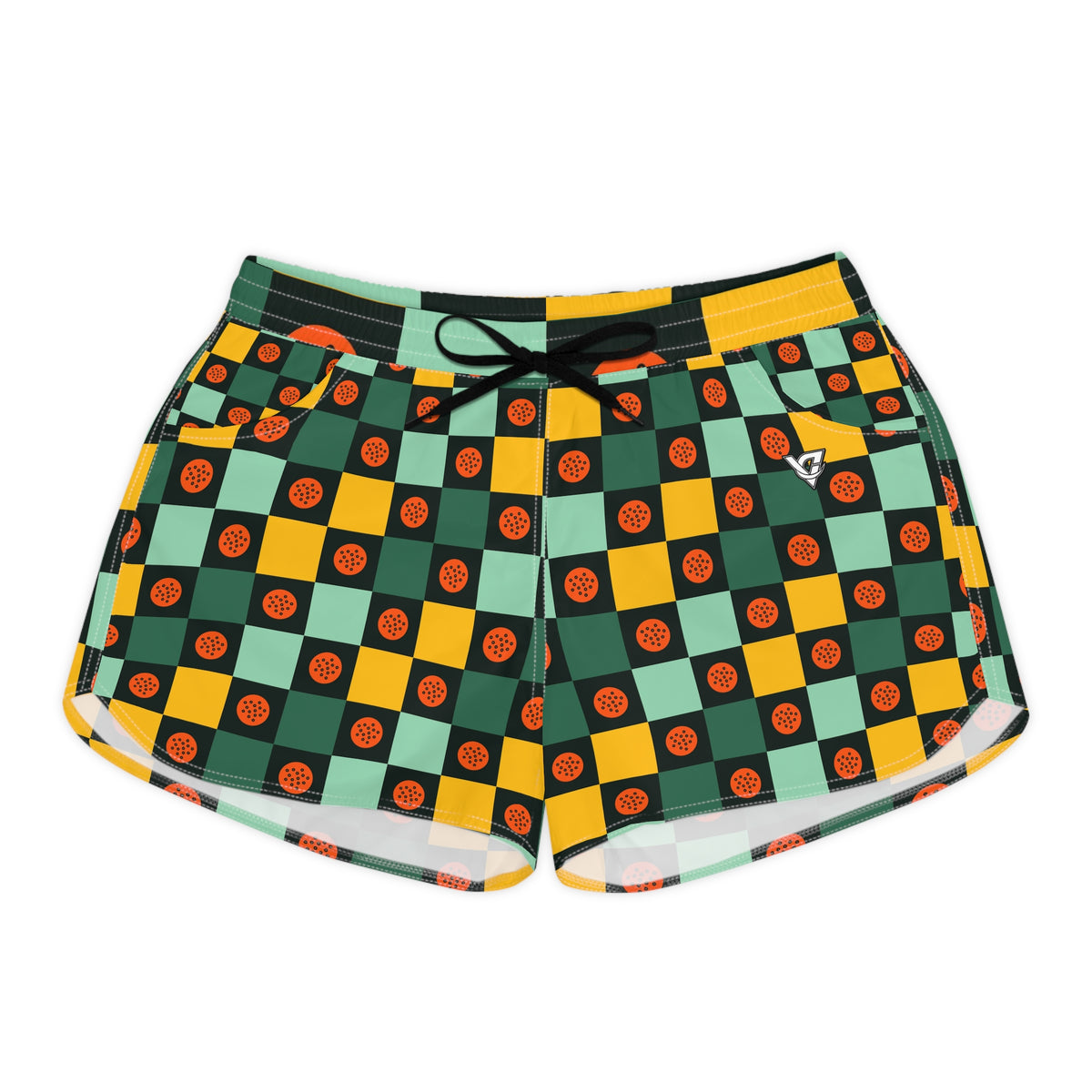 Golf Jungle Juice Checker Drive Women's Athletic Shorts with Pockets