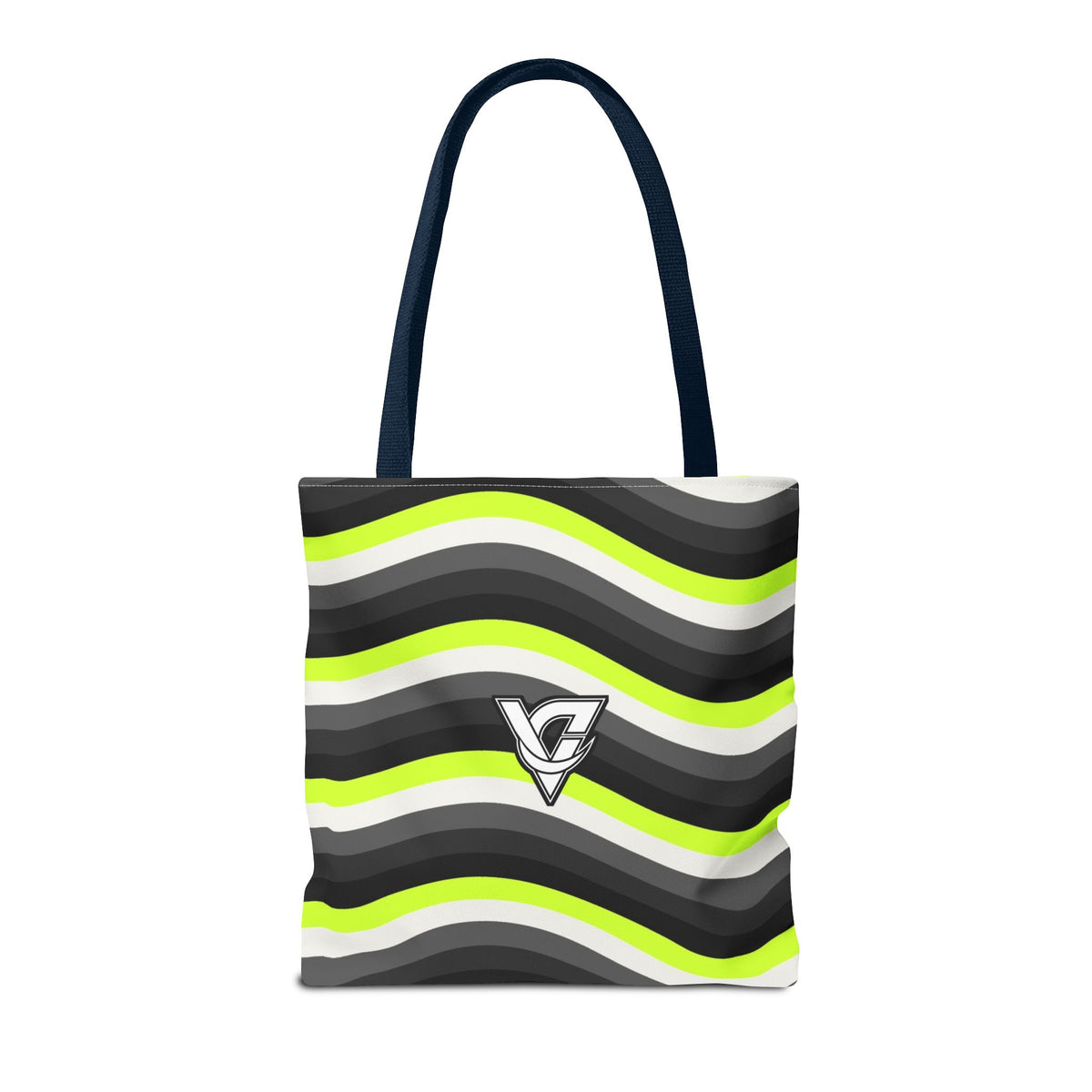 Graphite Wave Tote Bag — All-Over Print Gym & Everyday Tote
