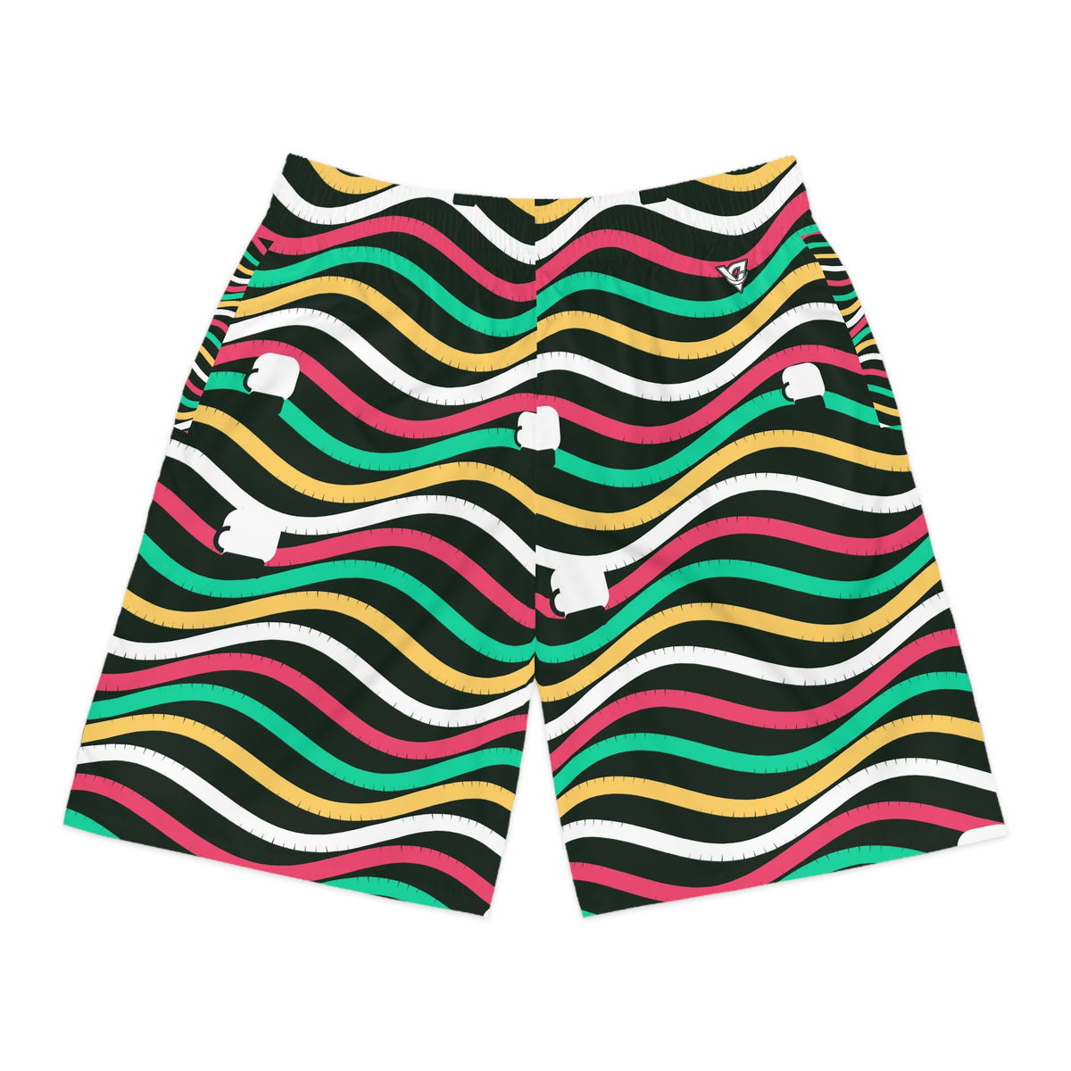 Combat Sports Watermelon Wave Rider Men's Athletic Shorts with Pockets