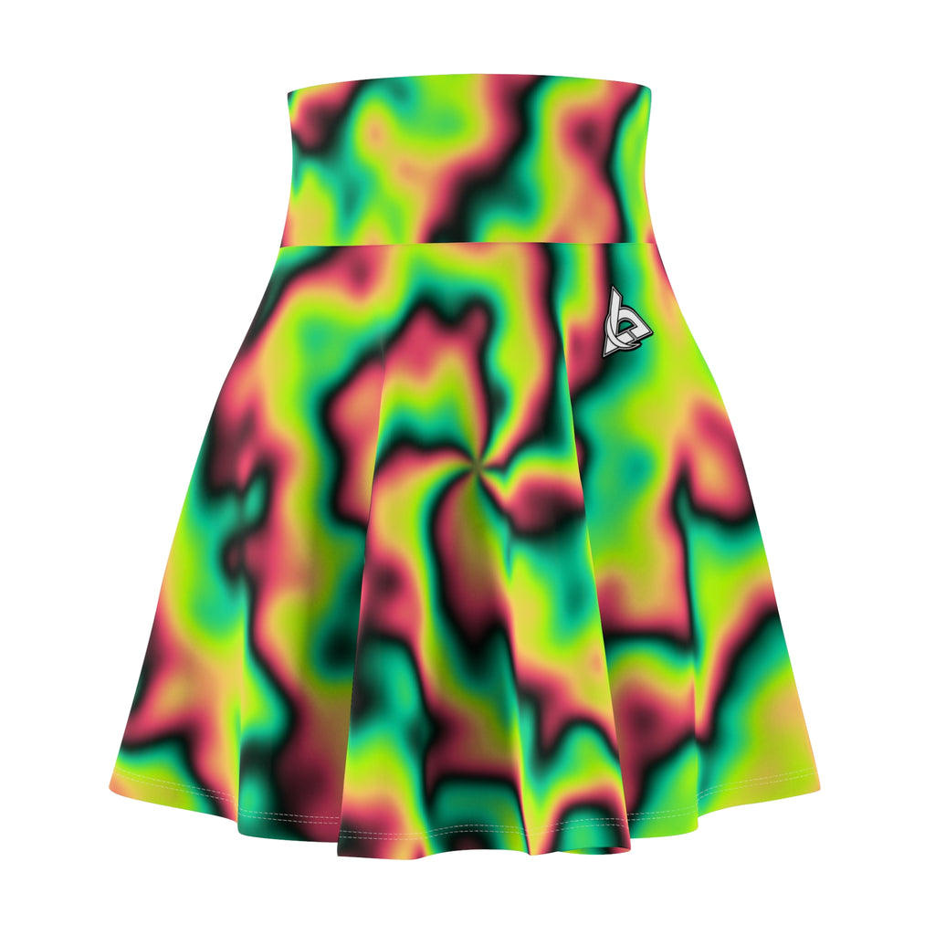 Running Emerald Zest Tie-Dye Spin Women's Athletic Skater Skirt