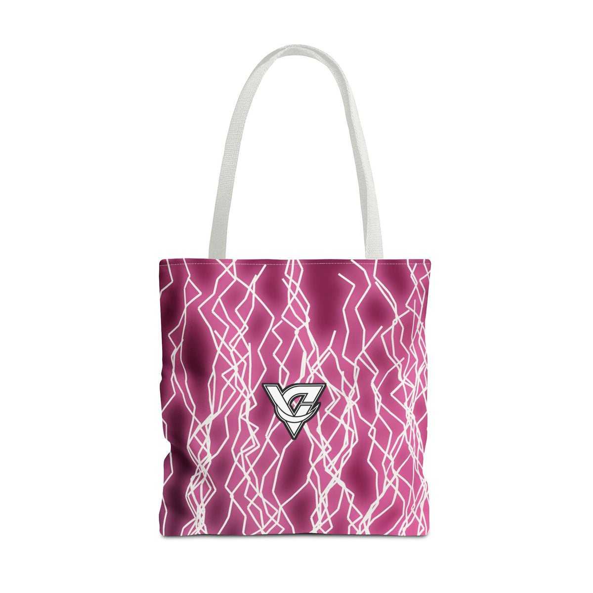 Hot Pink Lightning Tote Bag — All-Over Print Gym & Everyday Tote