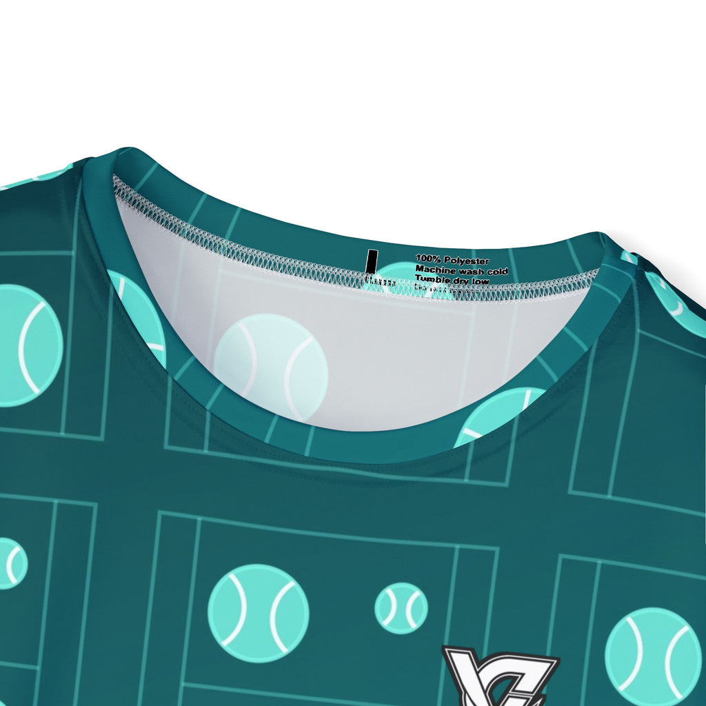 Tennis Teal Wave Baseline Seam Men's Sports Jersey
