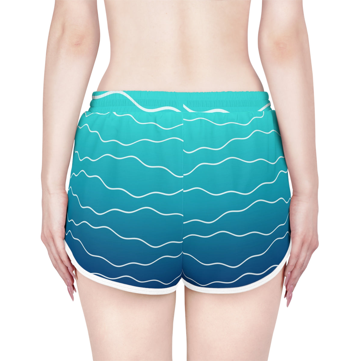 Women's Ocean Ombre Relaxed Shorts – Colorful All-Over Print Running & Workout Shorts