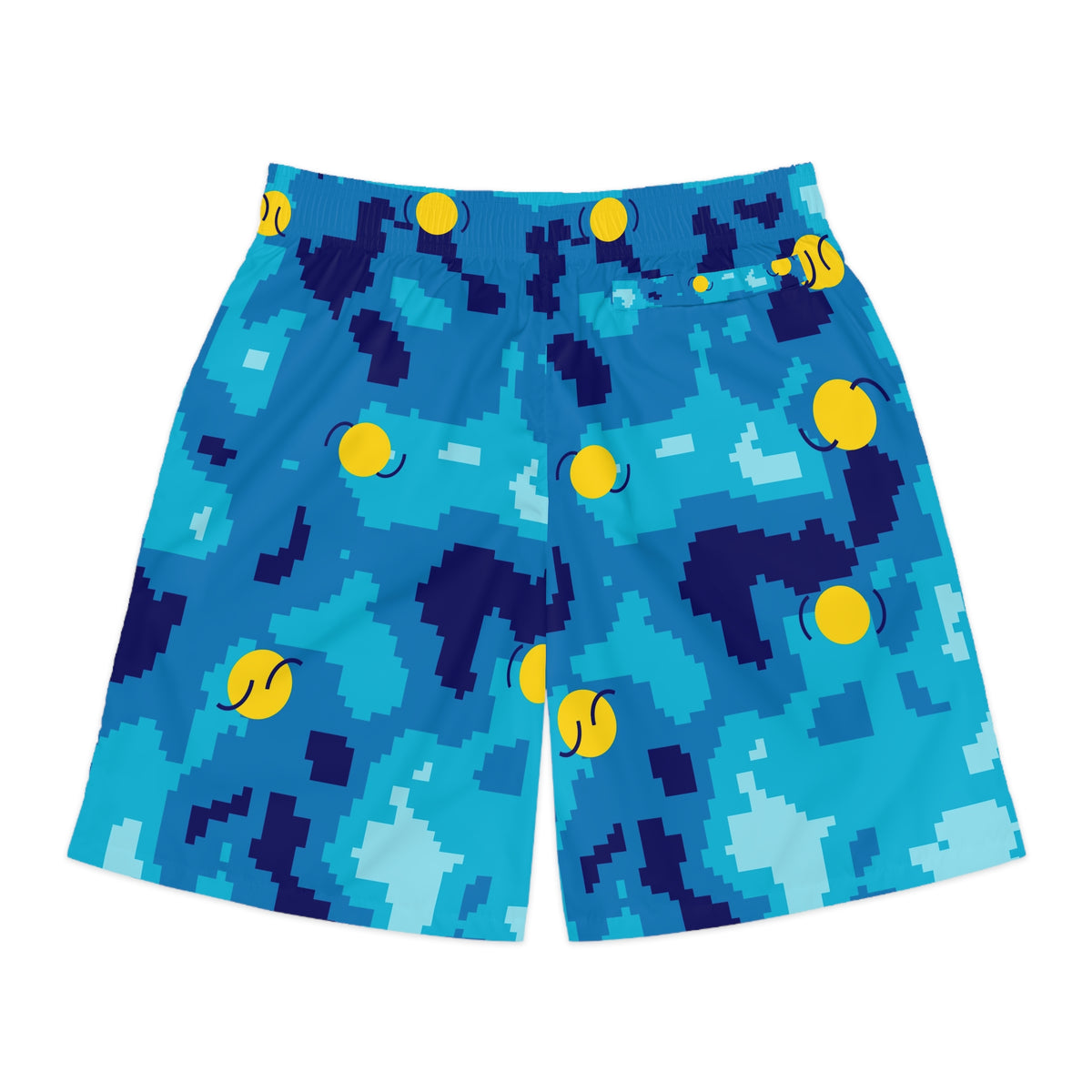 Tennis Cobalt Spark Pixel Camo Men's Athletic Shorts with Pockets