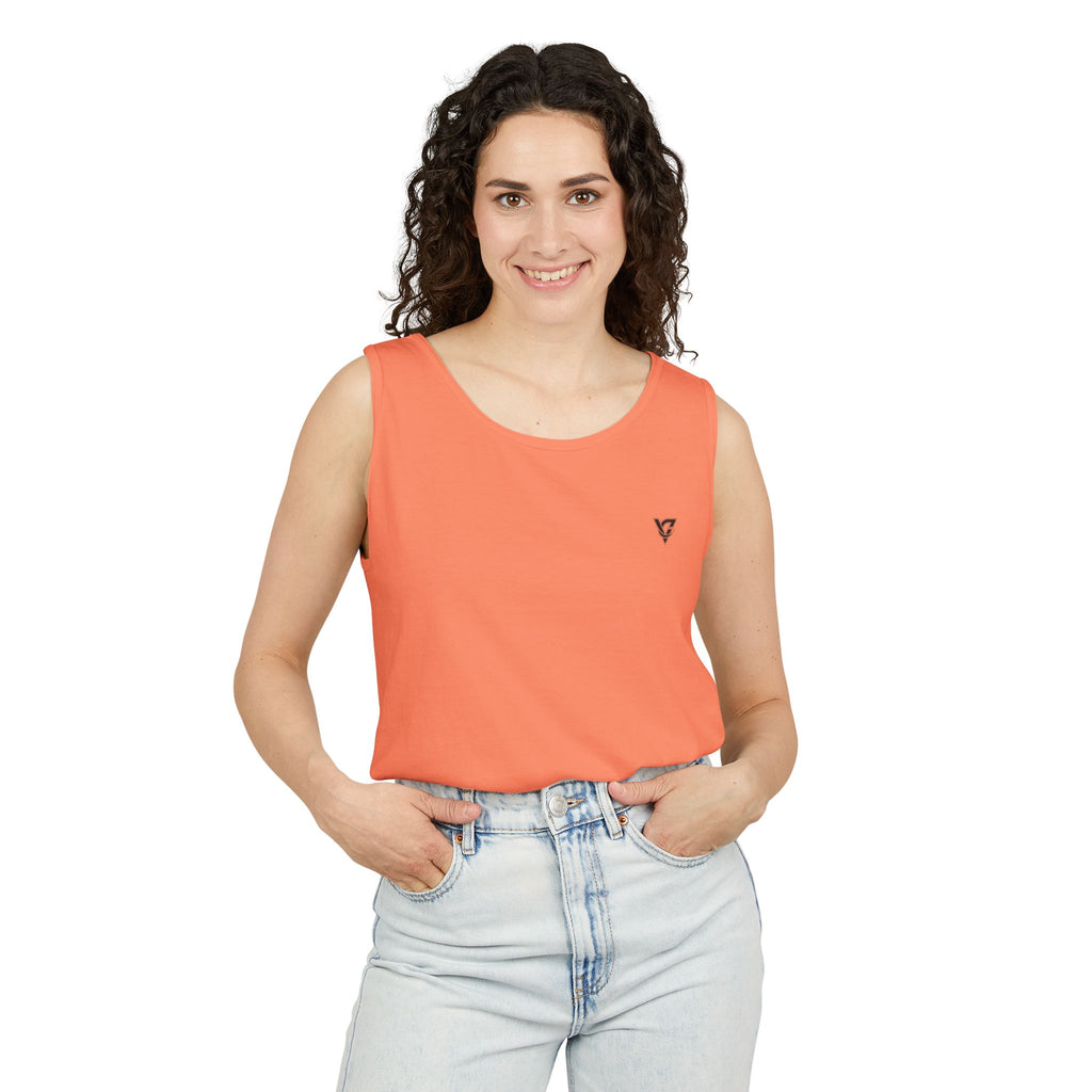 Minimal Geometric Triangle Logo Tank Top | Chest Emblem