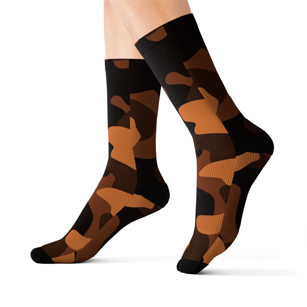 Copper Camo Athletic Crew Socks