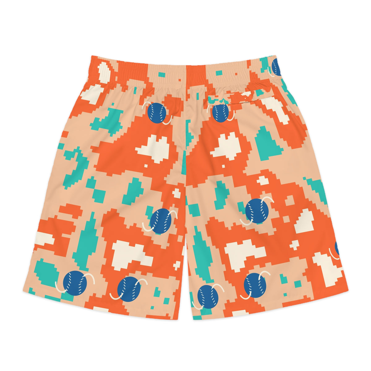 Baseball & Softball Papaya Splash Pixel Camo Men's Athletic Shorts with Pockets