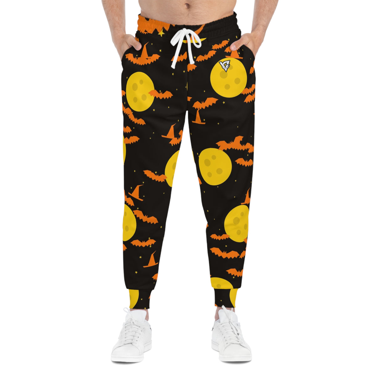 Halloween Candy Corn Haunted Moon Men's Joggers – All-Over Print Athletic Jogger Pants
