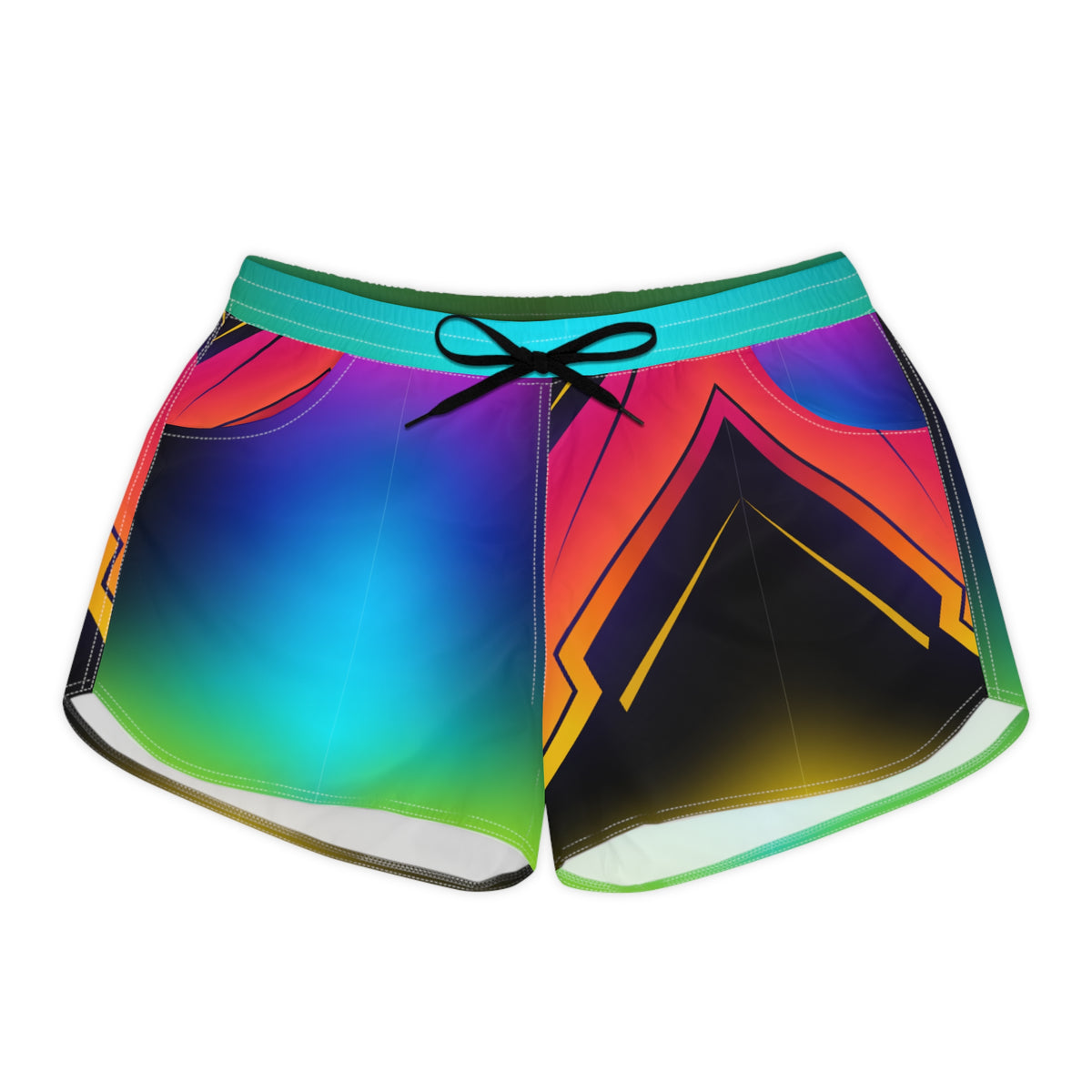 Women's Multipurpose Athletic Shorts with Pockets | Neon Gradient