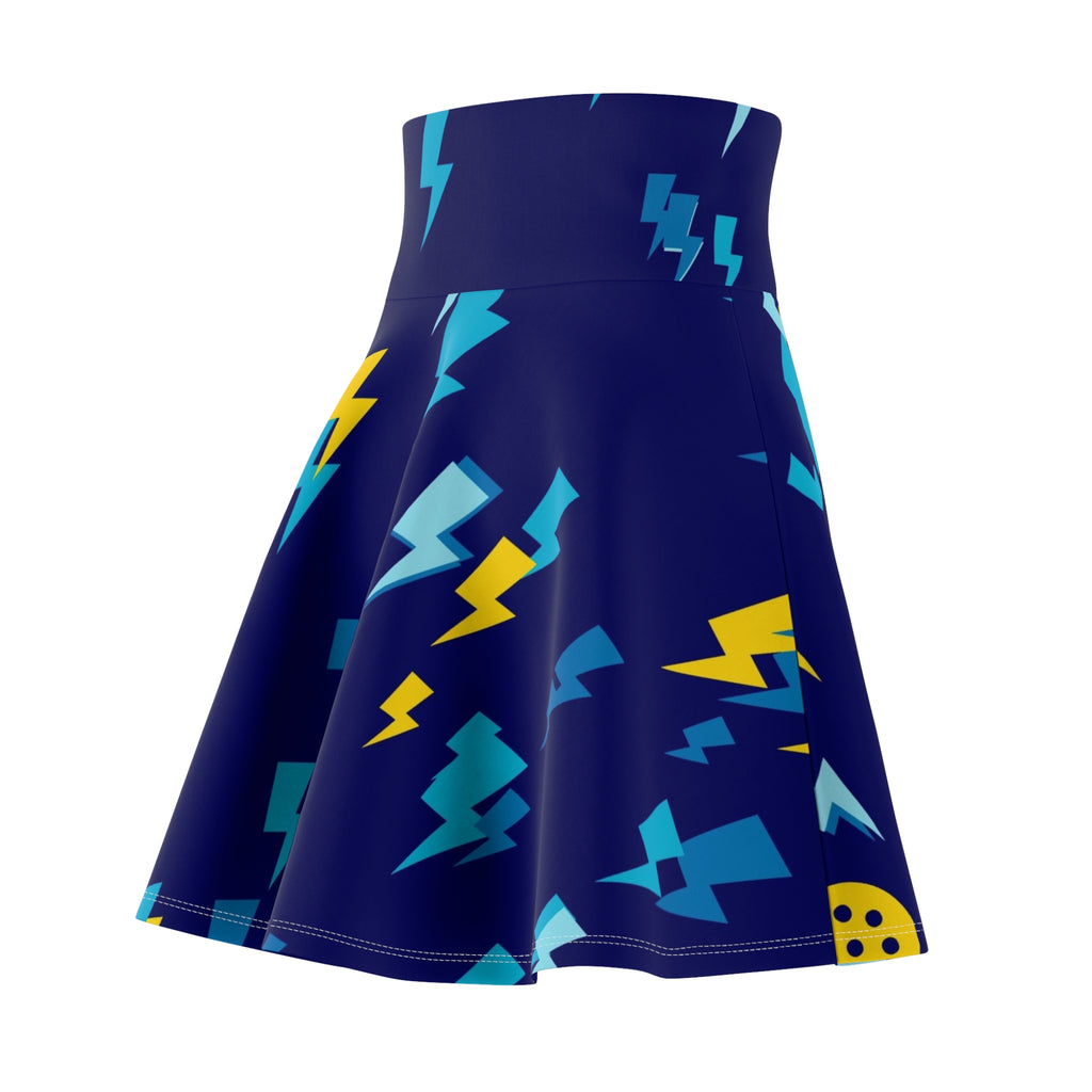 Pickleball Cobalt Spark Bolt Strike Women's Athletic Skater Skirt