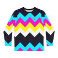 Neon Chevron Men's Long Sleeve Athletic Shirt