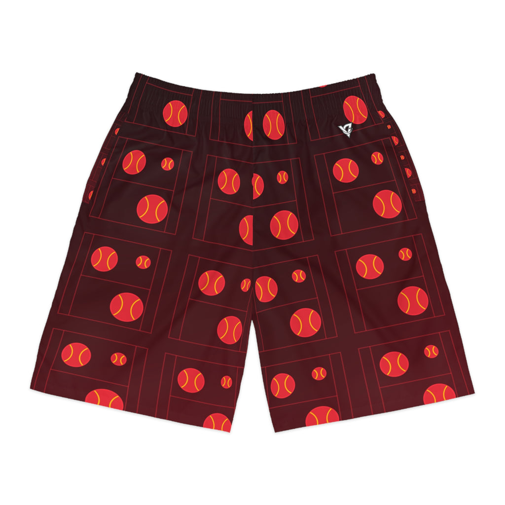 Tennis Crimson Blaze Baseline Seam Men's Athletic Shorts with Pockets